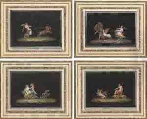 Amor Magnanimo; Amor Geloso; Cerere; And Tiofo Di Plutone, A Set Of 4 Gouaches
