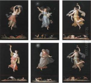 A Group Of Six Allegorical Female Figures:
 Five Hours Of The Night;
 One Hour Of The Day by Michaelangelo Maestri