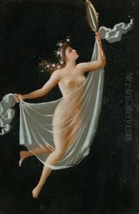 Classical Muses In The Style Of 
The Pompeian Frescoes: Alethia; Hespesis; Somnus; Pandora; Tibicen; 
Ceres by Michaelangelo Maestri