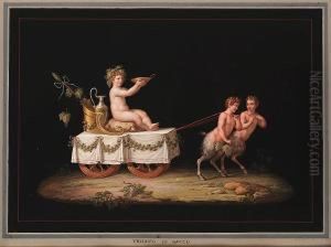 Trionfo Di Bacco; Trionfo Di Sileno, A Pair by Michaelangelo Maestri