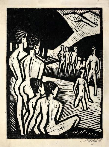 Knabengruppe Am Fluss. 1915 - view 1