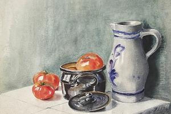 Stilleben Mit Tomaten Und Bauernkrug - view 1