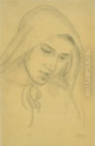Bildnis Der Tochter Ruth Mit Kopftuch 1926