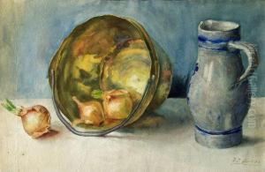 Stilleben Mit Zwiebeln, Kupfertopf Und Krug 1904 by Dorothea Maetzel-Johannsen
