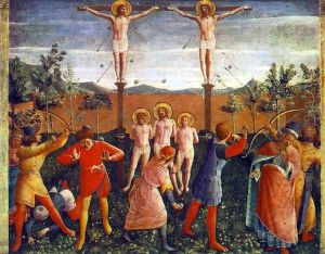 Saint Cosmas and Saint Damian Crucifixed and Stoned by Giotto Di Bondone