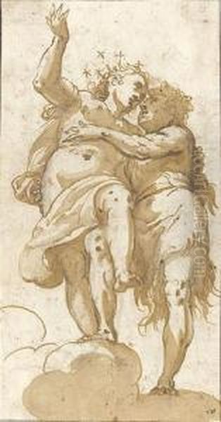 Two Allegorical Figures Probably
A Design For A Ceiling Decoration - view 1