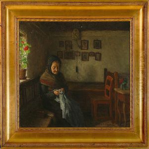 Gammel Kone I Sin Stue by Valdemar Magaard