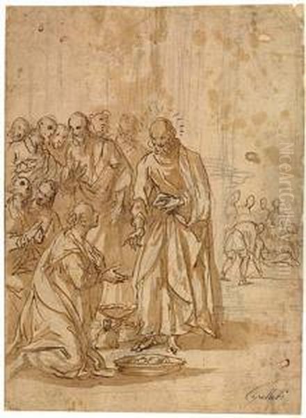 Jesus With His Disciples In The Town Of Nain (luke, 7, 11 Ff.) - view 1