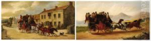 Pair Of Stagecoach Scenes