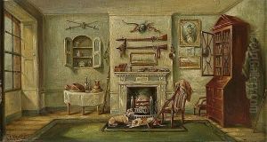 The Hunter's Kitchen, And The Hunter's Parlour, A Pair Of Interior Scenes