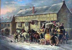 The Bath To Bristol Coach At The George Inn In The Snow