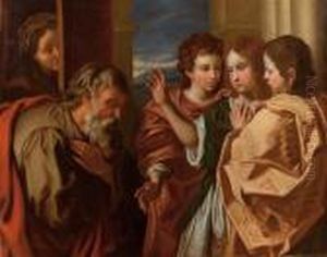 L""apparizione Degli Angeli Ad Abramo by Stefano Magnasco