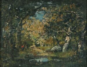 Paysanne Au Bord D'une Mare by Camille Magnus