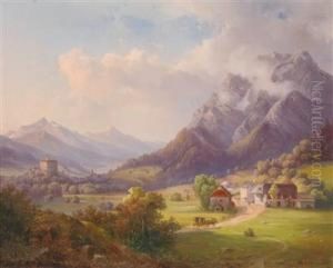 Blick Auf Den Grimming Und Schloss Trautenfels by Edmund Mahlknecht