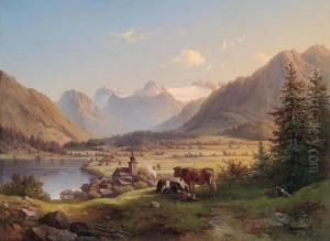 Veduta Di Altaussee E Del Dachstein