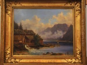 Austrian Lake Scene With Fisherman
