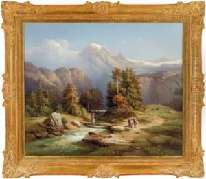 "der Reichenbach Auf Rosenlaui In Der Schweiz" by Edmund Mahlknecht