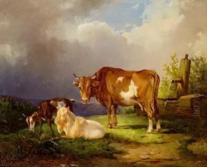 Tiere Auf Der Hochalm by Edmund Mahlknecht