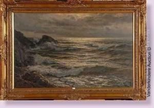 Mer Agitee Sous Un Ciel Sombre