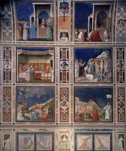 Scenes with decorative bands by Giotto Di Bondone