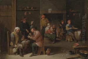 A Tavern Interior by Cornelis Mahu