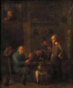 Tavern Interior With Backgammon Players