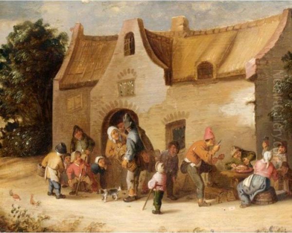 Peasants Eating, Drinking And Conversing In Front Of A Cottage - view 1