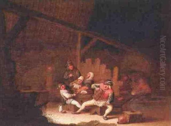 Peasants Carousing In A Barn - view 1