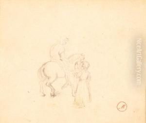A Horse And Rider by Albert Pierre Rene Maignan