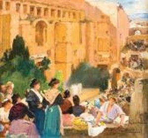 Theatre En Plein Air Aarles by Albert Pierre Rene Maignan