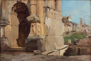 Le Forum Romain Et L'arc De Triomphe De Septime Severe by Albert Pierre Rene Maignan
