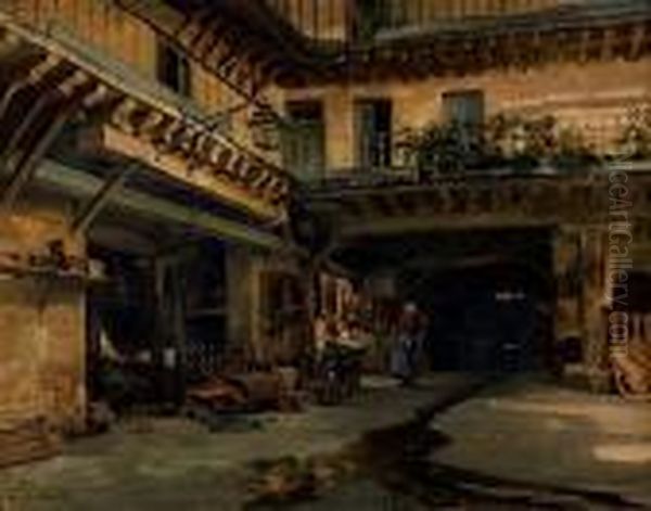 Vue D'une Cour Animee - view 1