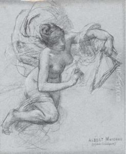 Une Femme Nue Jouant Du Triangle Une Femme Nue Jouant Du Triangle