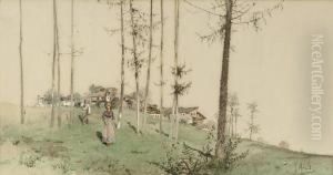 Peasants Before A Venetian Village