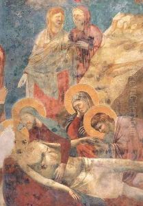 Scenes from the New Testament Lamentation (detail) 2 by Giotto Di Bondone