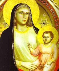 Madonna And Child Enthroned With Saints (Ognissanti Madonna) Detail 2 1305-1310 by Giotto Di Bondone