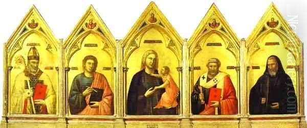 Madonna And Child With St Nicholas St John The Evangelist St Peter And St Benedict 1300 - view 1