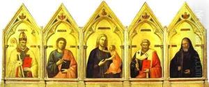 Madonna And Child With St Nicholas St John The Evangelist St Peter And St Benedict 1300