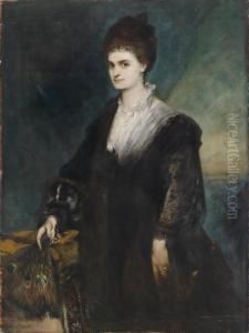 Portrait Of Countess Marie Von Coudenhove-kalergi by Hans Makart