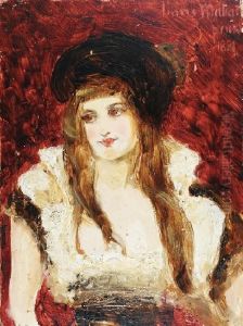 Portret Dziewczyny by Hans Makart