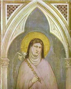 St Claire Detail 1320s by Giotto Di Bondone