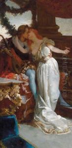 Coppia D""""innamorati In Una Loggia by Hans Makart