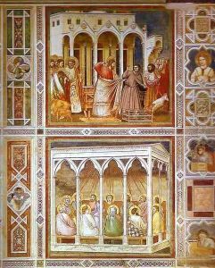 Christ Purging The Temple And Pentecost 1304-1306 by Giotto Di Bondone