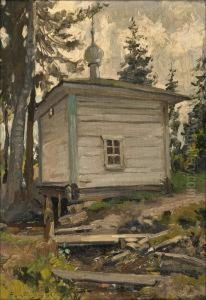 Historical Chapel In Perm Region (burial Place Of Nikita Romanov) by Aleksander Vladimirovich Makovskii