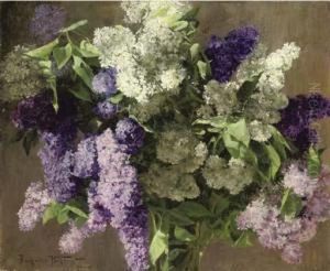 Clusters Of White, Pink And Purple Lilacs by Aleksander Vladimirovich Makovskii