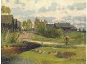 Village Scene by Aleksander Vladimirovich Makovskii