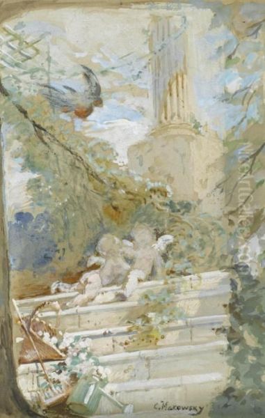 Putti In A Garden - view 1