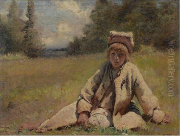 Peasant Boy In A Meadow - view 1