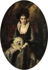 Portrait Of The Artist's Wife, Maria Alekseevna Makovskaya (neematavtina) (1869-1919) by Konstantin Egorovich Makovsky