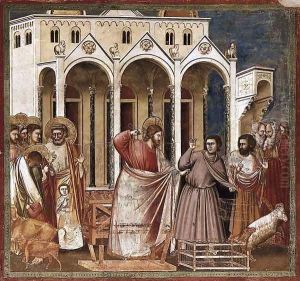 No. 27 Scenes from the Life of Christ 11. Expulsion of the Money-changers from by Giotto Di Bondone
